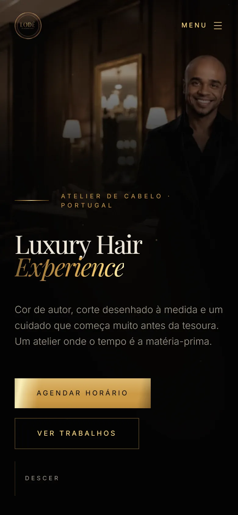 LODÊ — atelier de cabelo, visto no telemóvel