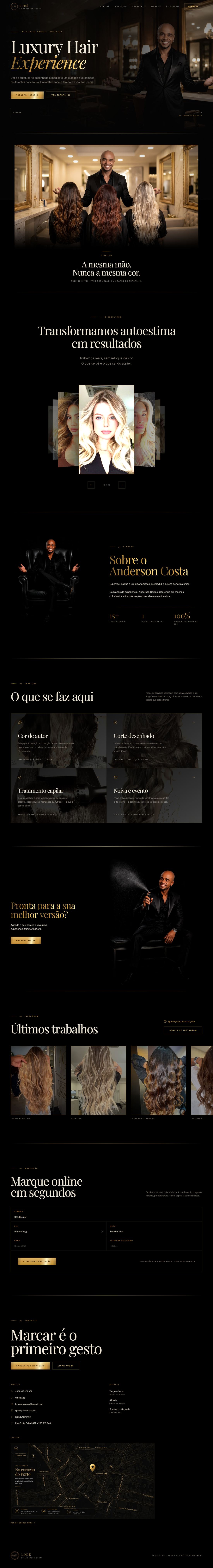Página completa do site do atelier LODÊ